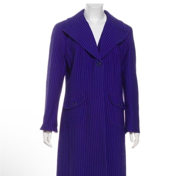 Etro Royal Purple Textured Trench Coat - Picture 8 of 11